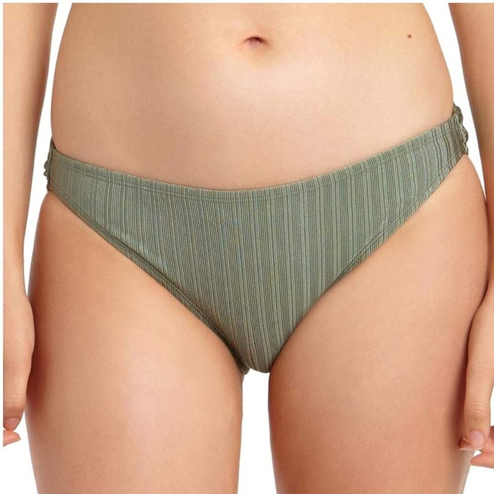 California Waves Womens Hipster Ribbed Swim Bottom XS